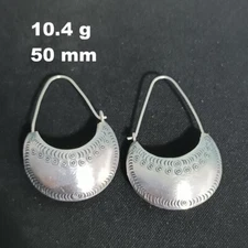 FINE SILVER EARRINGS VINTAGE CRAFT DANGLE ARTISAN 10g Classic Art HUGGIE #E071