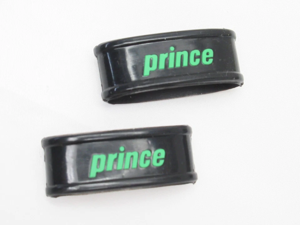 *JAPAN EXCLUSIVE* PRINCE BLK/GREEN RUBBER GRIP BAND FOR TENNIS RACQUETS. QTY: 2