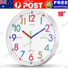 10" Kids Wall Clock Learn to Tell the Time Clock Learning Clock Teaching Clocks
