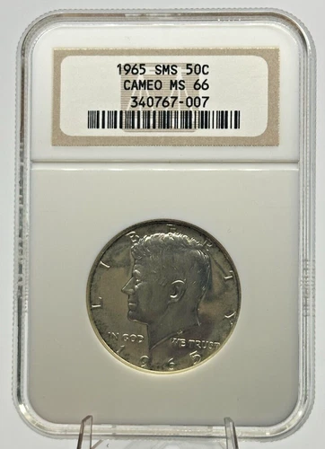 1965 SMS Kennedy Half 50c - NGC Cameo MS66 - Older Style NGC Slab