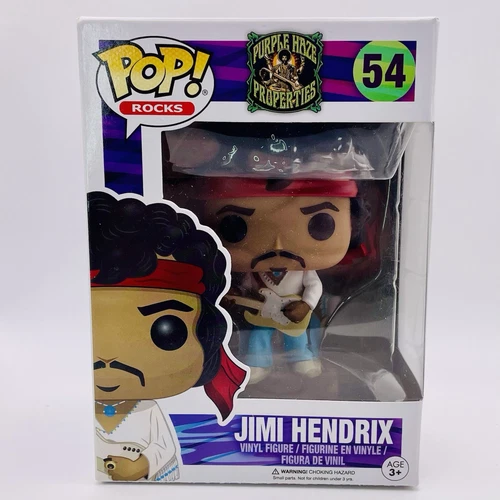 Funko Pop Rocks Jimi Hendrix 54 Figure Woodstock Purple Haze Properties Vaulted