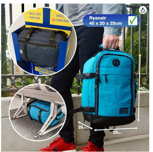 Cabin Max Metz Zaino da Viaggio 40x20x25, bagaglio a mano per zaino Ryanair 40x2 - Foto 5 di 9