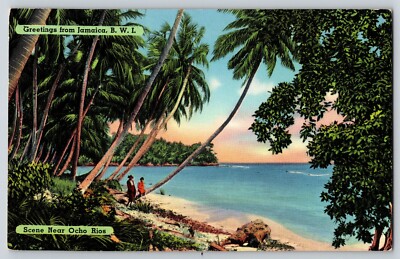 Postcard - Ocho Rios Beach Jamaica - Unposted Vintage