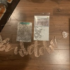 Wedding Lot Mr.  Mrs. Silver Glitter Banner Celebrate 5 Feet  Always  Forever