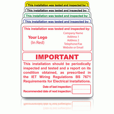 Personalised periodic inspection labels