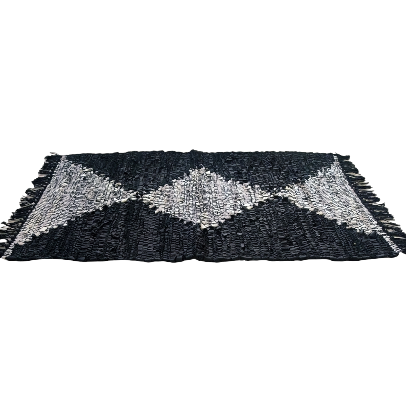 Leather Hearth Rug for fireplace, fireresistant mat, BEIGE BLACK