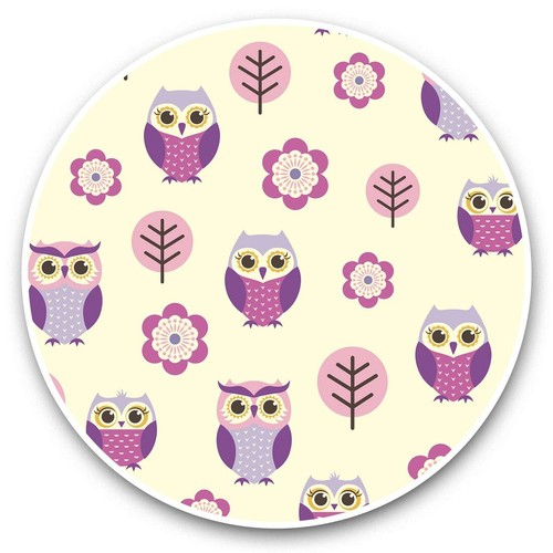2 x Vinyl Stickers 15cm - Purple Pink Owl Pattern Forest #46227 - 第 1/8 張圖片