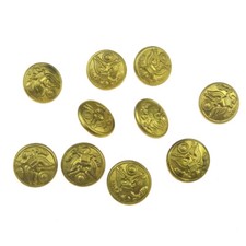 10 Pezzi di WW2 US American Eagle Uniforme Bottone in Metallo Diametro 16 mm