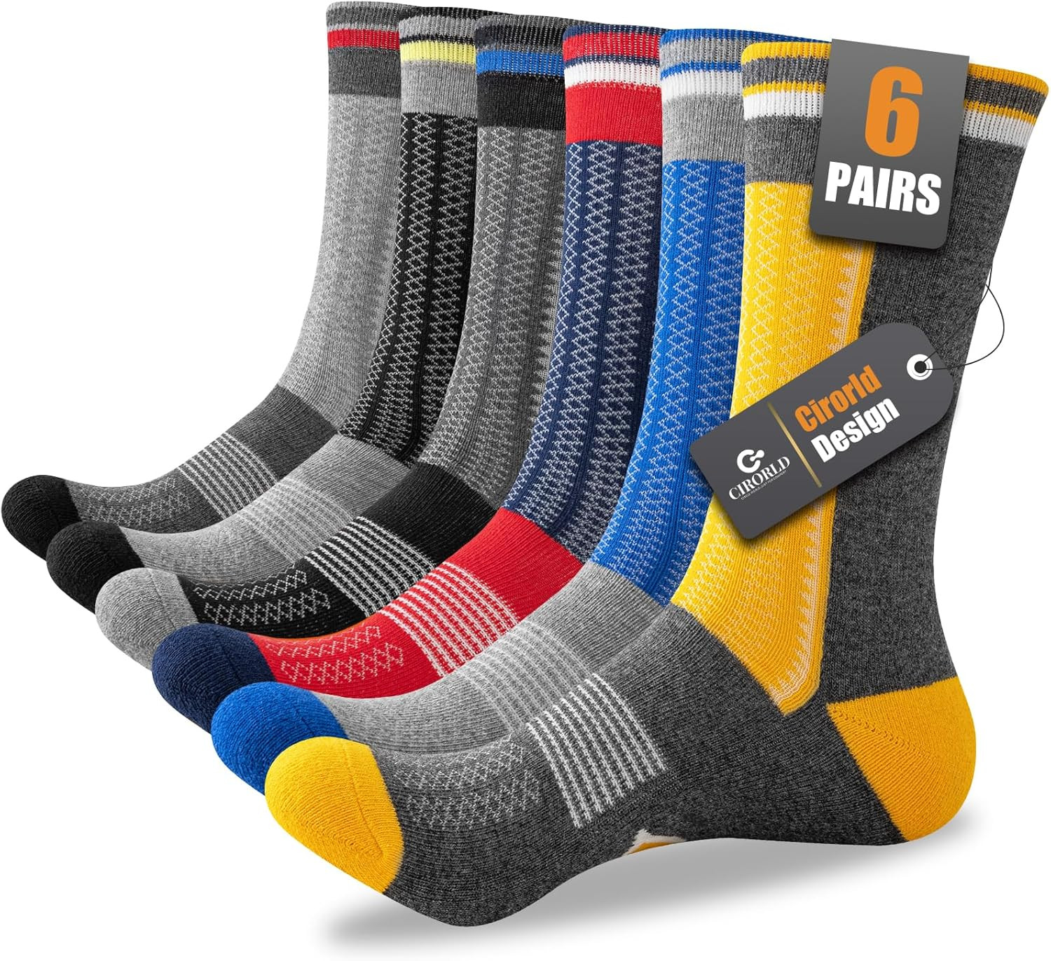 Cirorld Calcetines Hombre, 6 Pares Calcetines Deporte Hombre, Para Running, Con