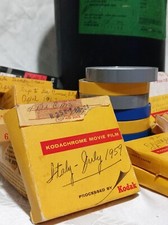 VTG KODAK CANNISTER FULL OF MID CENTURY INTERNATIONAL 8MM FILM REELS