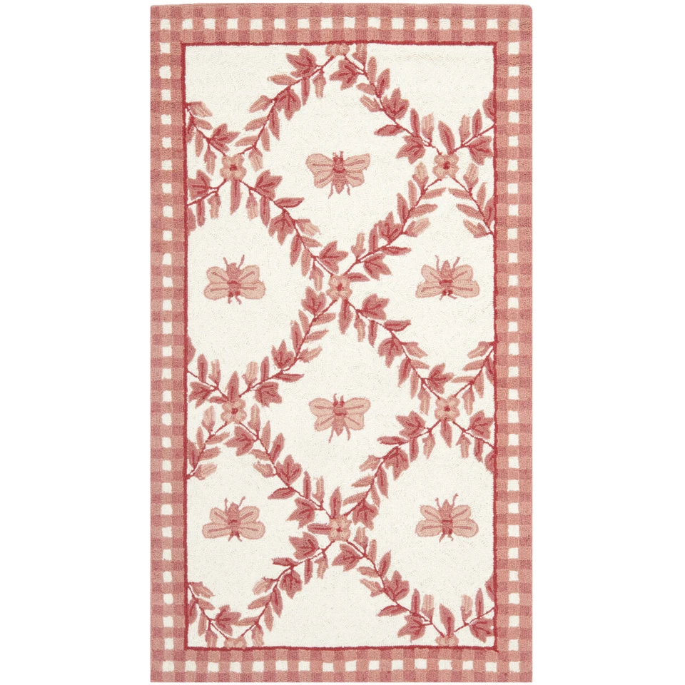 SAFAVIEH Chelsea HK55C Hand-hooked Ivory / Rose Rug - Image 4 of 4