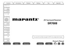 Marantz SR7008 Receiver Owners Instruction Manual