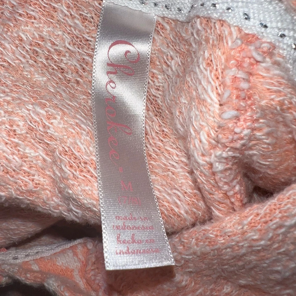 Moletom com capuz Cherokee feminino com zíper tamanho M 7 8 branco pêssego geométrico - Imagem 4 de 4