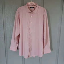 Nordstrom Tech Smart Trim Fit Dress Shirt Men Size 18.5 34 -35 Cotton Blend