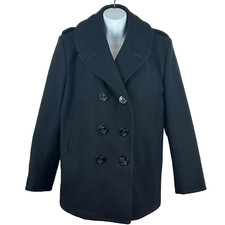 Us Navy Issue 100% Wool Peacoat Dscp For Sterlingwear Boston Black Pea Coat Sz M
