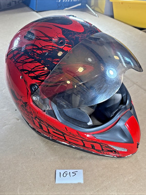 Icon Etched Variant Motorcycle Helmet XXL EVS RC2 Race Neck Brace Lot 1G15
