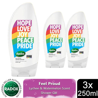 Radox Feel Proud Duschgel mit tropischem Duft 250 ml, 3er Pack