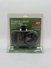 NEW Ace Hardware Automatic 2 Outlet Water Timer Up To 240 Minutes Manual Bypass