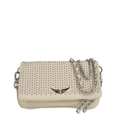 Zadig & Voltaire Damen Tasche Creme Leder Crossbody Bag Ledertasche Mini