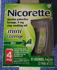 NEW Nicorette 81 Lozenges 3 x 27 Lozenges ea. , 4mg, Mint, Exp. 12/25