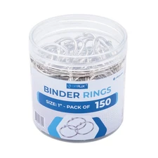 Loose Leaf Binder Rings 1 Inch (150 Pack) Sturdy Metal Rings for Index Cards,...