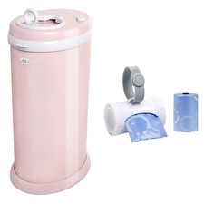 Steel Diaper Pail Bundle with Retractable On The Go Travel Bag Dispenser,