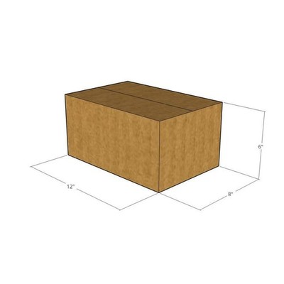 15 12x8x6 Kraft Brown Corrugated Shipping Boxes 32 ECT Single-Wall New