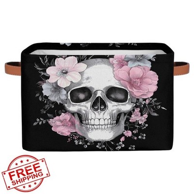 AUUXVA Skull Flower Storage Basket 1 Pack
