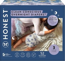The Honest Company Clean Conscious Overnight Size 3, Cozy Cloud  Star Signs