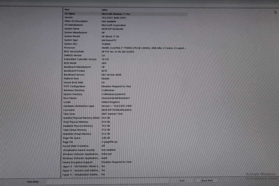 Cheap Bargain HP ZBook 17.3 G4 Core i7-7700HQ 24GB RAM 1 TB SSD Windows 11 Pro - Image 4 of 4