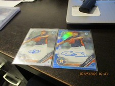 brandon bielak rookies x2 bowman chrome 2019 base x1 blue refractor numbered/150