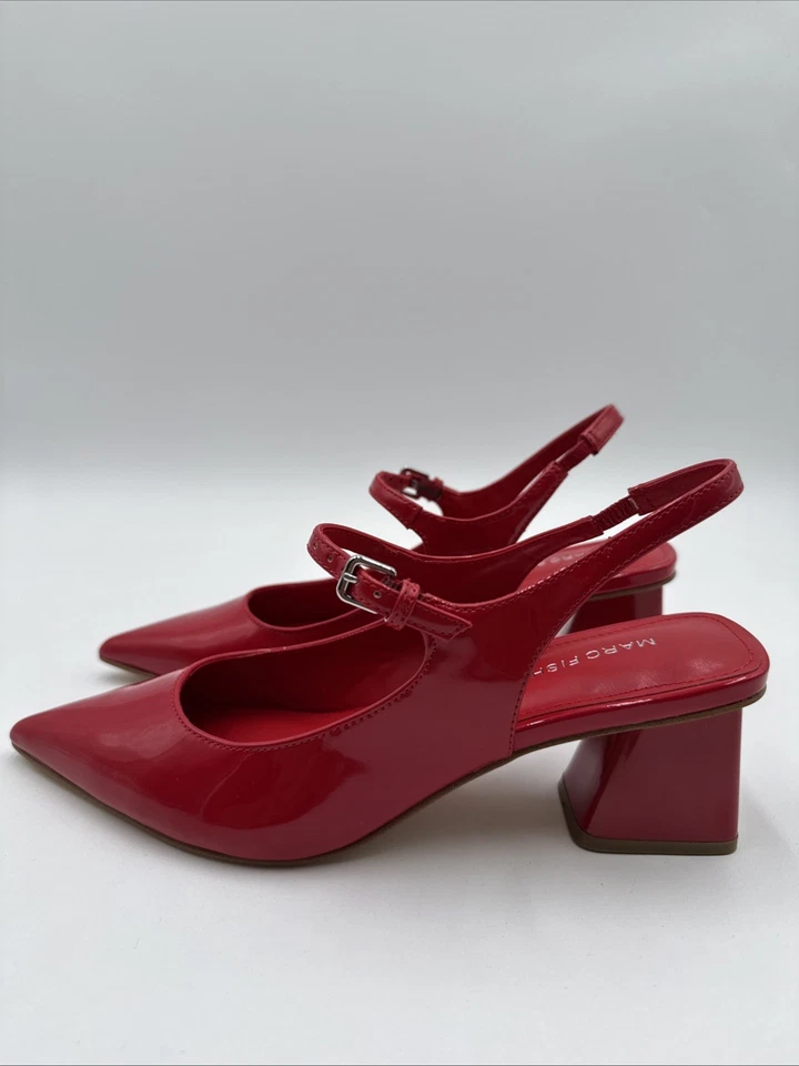Marc Fisher Luminos Pump Tacón Bajo Bloque, Punta Mujer Color Rojo Talla 7M Foto 2 de 4