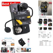 200 Amp Manual Reset Circuit Breaker, Waterproof for Automotive and Boating