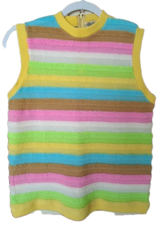 Women's Vintage Striped Tank Top Size Large