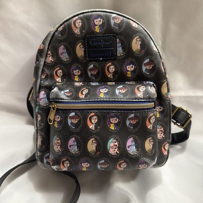 Loungefly Coraline Mini Backpack Bag - Split Faces Button Eyes Other (Used) 