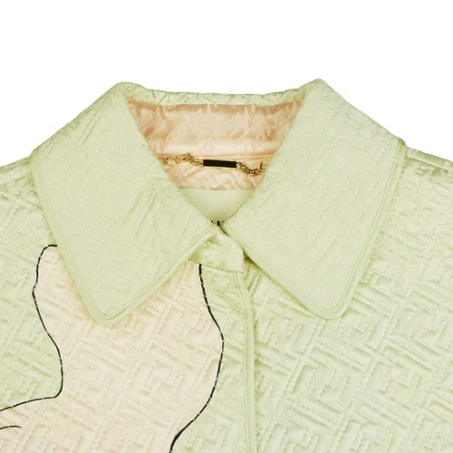 22ss FENDI By Kim Jones Hairdo Girls FF Stitch Silk Jacket Buckle Belted Blouson - Picture 5 of 8