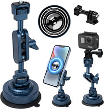 2-In-1 Universal Action Camera Car Mount Magnetic Suction Cup Phone Mount