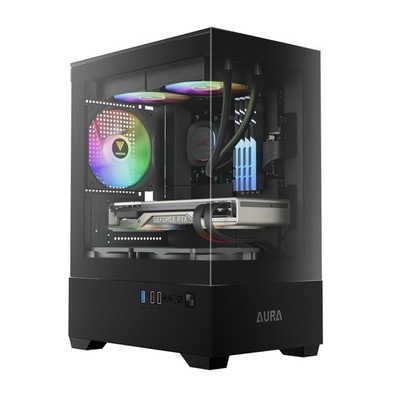 GAMDIAS Micro-ATX Tower Computer Case with Tempered Glass, Gaming M-ATX PC Ca...