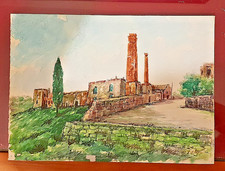 grafica disegno acquerello rovine anni '60