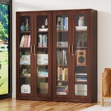Display Cabinet W/ Glass Doors Curio Cabinets W/ Locking Doors