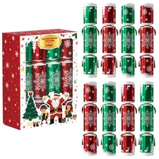 Vdamu 8 Pack Christmas Party Favor: Non-Snap Crackers Holiday Party Table Favors