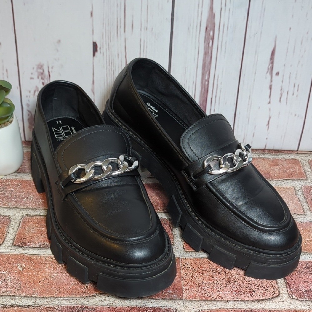 SAOLA Mocassini vintage Y2K senza confini neri plateau suola grossa a strappo preppy donna 11