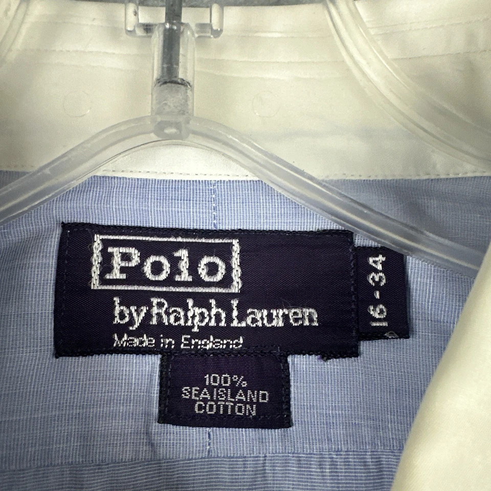 VTG Polo Ralph Lauren Shirt Mens 16-34 Purple Label Button Up LS Contrast READ - Image 3 of 4