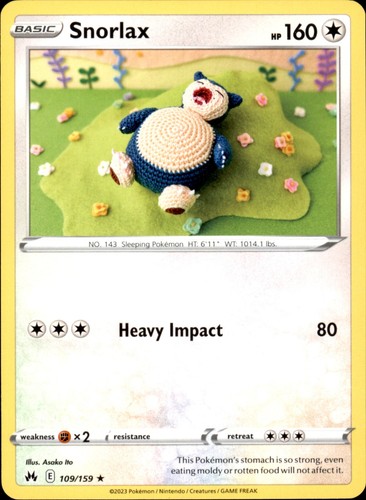 Snorlax 109/159 Rare - Pokemon SWSH: Crown Zenith
