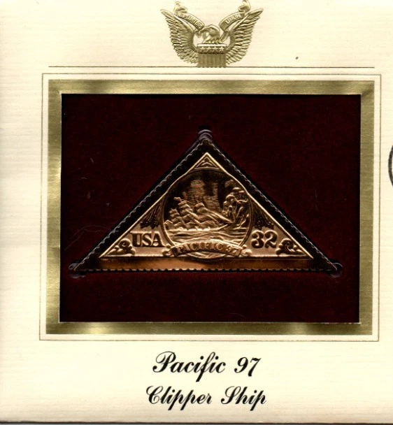 FDC USPS Scott #3030 Gold Replica Pacific 97 US Mail Clipper Ship c1997 PCS - Image 2 of 4
