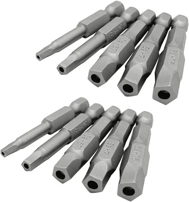 10 Pieces Magnetic Pentagon Head Screwdriver Bits Set 1/4 Inch Hex Shank Securit