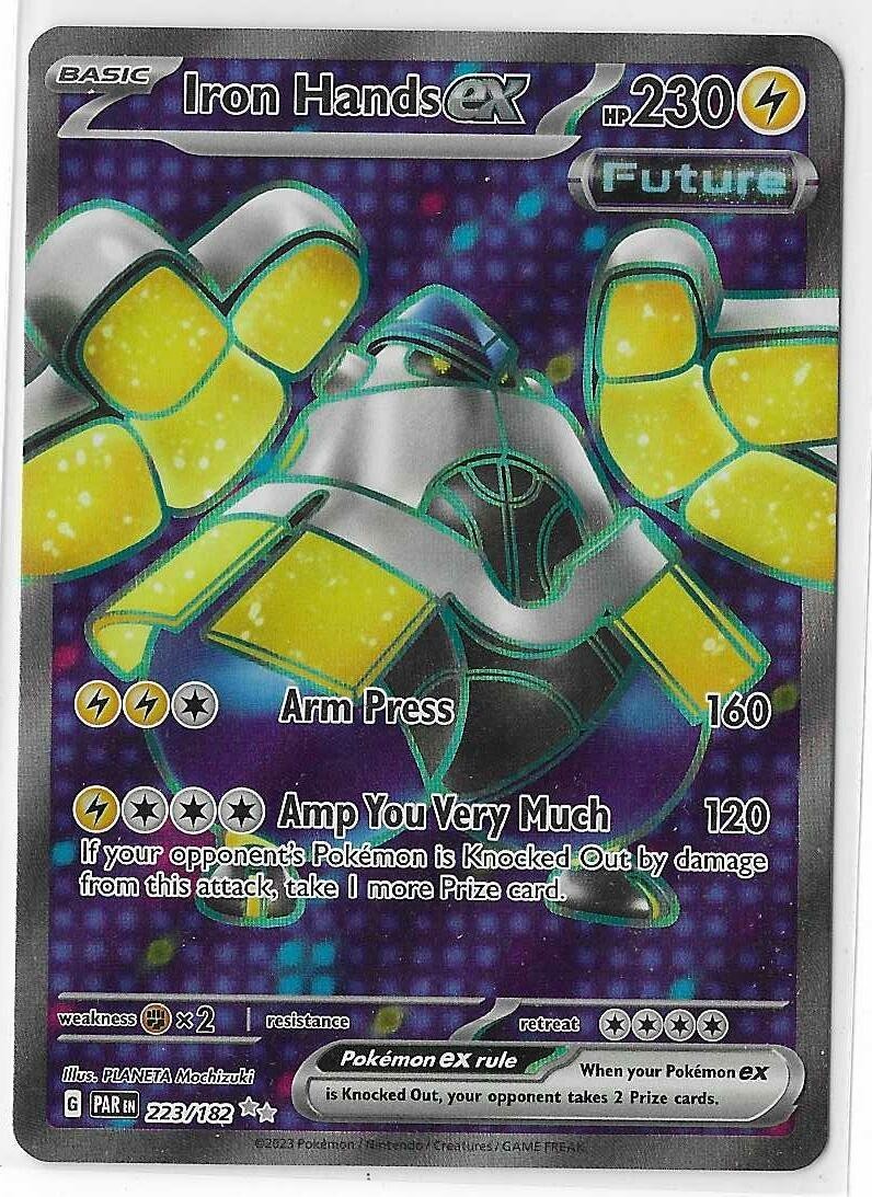 Iron Hands ex - 223/182 - Pokemon Paradox Rift Full Art Ultra Rare Card NM