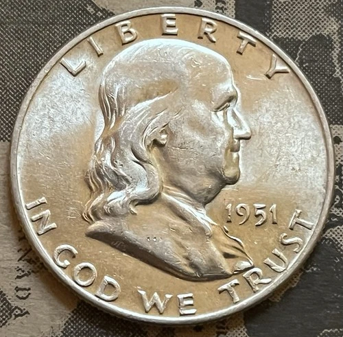 1951-D Ben Franklin Half Dollar 90% BU 90% Silver SUPER DEAL Free S&H