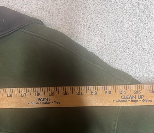 Bomber LL Bean pelle di agnello verde giacca anni 90 vintage uomo XXL alto made in USA - Foto 11 di 24