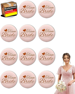 Jga Accessoires Set Frauen 12-teilig Braut Buttons Anstecker Team Bride Schmuck